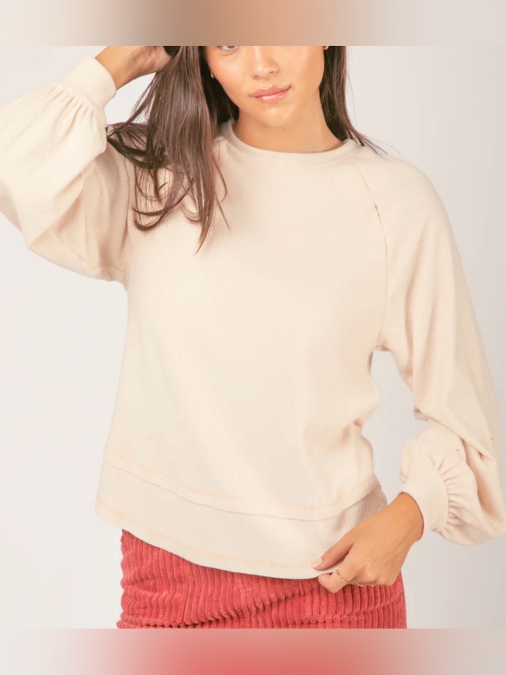 New In Casual Oversized Cutout Knit Top Size Large NWT